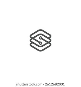 ES logo interior design vector technology