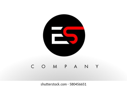 ES Logo.  Letter Design Vector with Red and Black Colors.