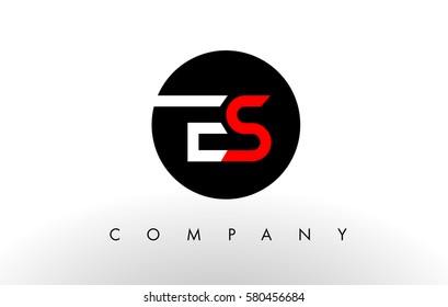 ES Logo. Letter Design Vector with Red and Black Colors.