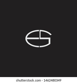 ES Logo letter oval monogram design template with black and white colors