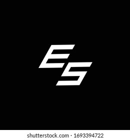 ES logo monogram with up to down style modern design template isolated on black background