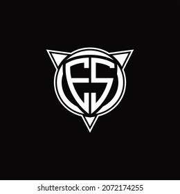 ES Logo monogram isolated with circle shape and three arrow design template