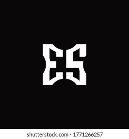 ES Logo monogram with pieces cut elements design template