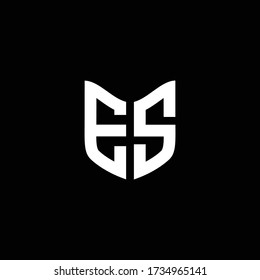 ES logo monogram with shield shape design template