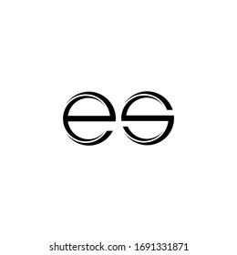ES Logo monogram with slice rounded modern design template isolated on white background