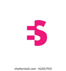 ES Logo. Vector Graphic Branding Letter Element. White Background