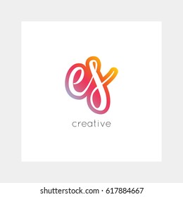 ES logo, vector. Useful as branding symbol, app icon, alphabet element, clip-art.