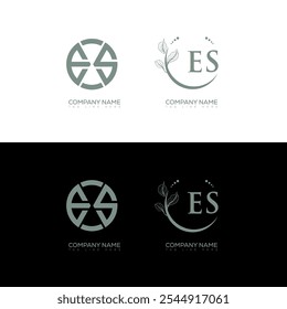 ES minimalistisches und klassisches Logo Set Design. ES Monogramm Kreis Form Vektor. ES einzigartiges Design.
