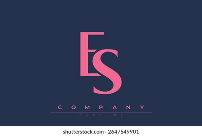 ES Modern Initials Logo Design. Branding logo with stylized initials showcasing bold design and modern aesthetic. Ideal for professional business branding or creative projects focusing on minimalistic