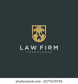 ES monogram initial for lawfirm logo ideas with creative polygon style design