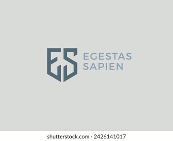 ES. Monogram of Two letters E and S. Luxury, simple, minimal and elegant ES logo design. Vector illustration template.