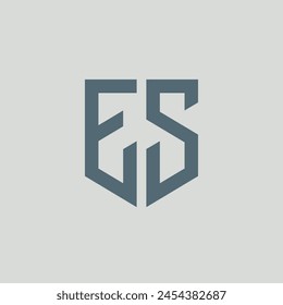 ES. Monogramm aus zwei Buchstaben E und S. Luxuriöses, einfaches, minimales und elegantes ES-Logo-Design. Vektorillustration Vorlage.