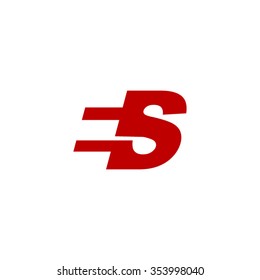 ES negative space letter logo red