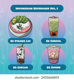 Es Pisang Ijo Doger Cendol Cincau Beverages Drinks