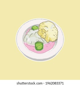 Es Pisang Ijo food in Makassar, you can use it for product pictures, menus, posters, flyers and other