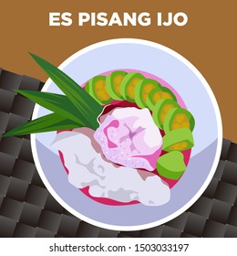 ES PISANG IJO INDONESIAN TRADITIONAL DRINKS AND FOOD FROM MAKASSAR INDONESIA MADE OF BANANA