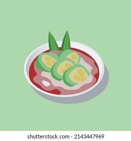 Es Pisang Ijo Vector Illustration Traditional Stock Vector (Royalty ...