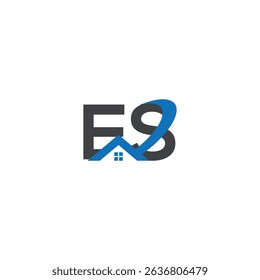 ES real estate logo, ES logo, ES letter logo, monogram, house , alphabet, property ,interior, minimalist Symbol, real estate, alphabet, construction, residential, symbol, sign, letter, architecture.