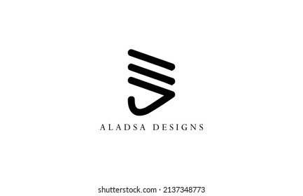 ES SE  Abstract initial monogram letter alphabet logo design