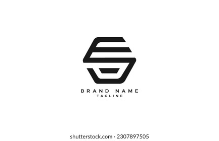 ES, SE, Abstract initial monogram letter alphabet logo design