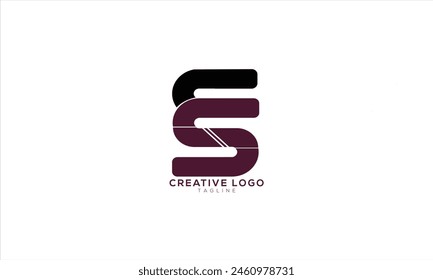 ES SE Abstract initial monogram letter alphabet logo design