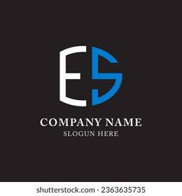 ES SE abstract monogram initial letter logo design template.