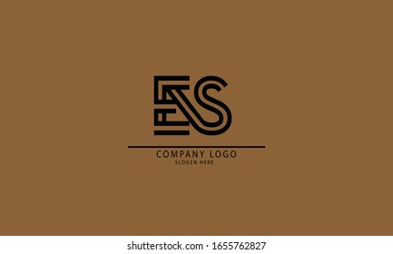 ES SE abstract vector logo monogram template