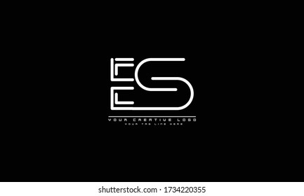 ES SE abstract vector logo monogram template