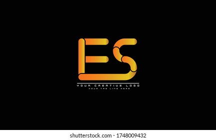 ES SE abstract vector logo monogram template