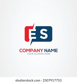 ES or SE Creative Modern Letters Logo Design Element