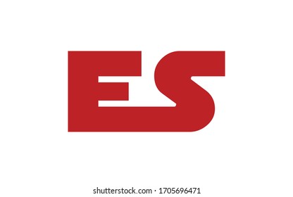 ES or SE and E or S Uppercase Letter Initial Logo Design, Vector Template