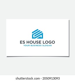 ES OR SE HOUSE  LOGO DESIGN VECTOR