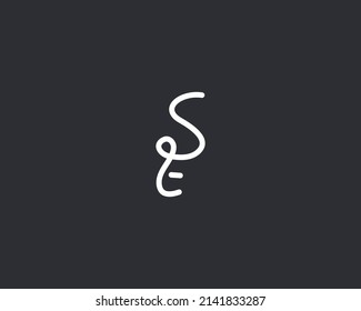 ES or SE Letter Logo Design Template Vector