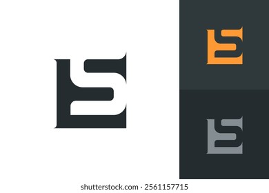 ES SE letter logo icon vector monogram business design concept