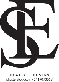 ES, SE letter modern logo design