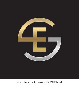 ES or SE letters, golden silver circle S shape