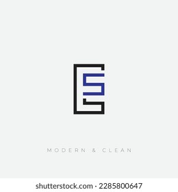 ES or SE letters logo design minimal and clean