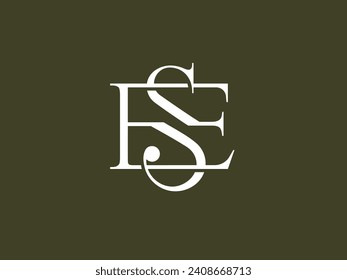 ES or SE modern, classic and mature monogram. The unique serif font makes the logo look attractive and trendy. Perfect for fashion, personal brand, retail, law firm, business consulting, etc.