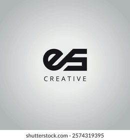 ES SE Modern Creative Minimal Business Letter Logo Design Vector Icon Symbol.