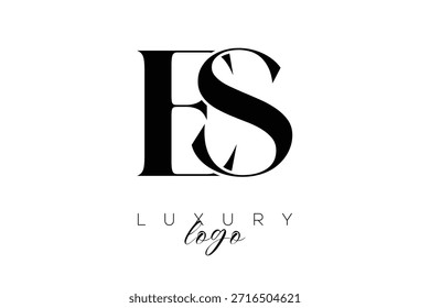 ES Serif Letter Monogram Typography Logo for Elegant Premium Branding Identity