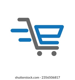 ES shopping cart logo.Vector image