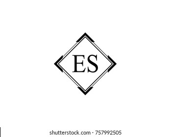 ES square shape vintage logo