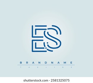 ES Technology Letter Logo Template. This tech letter logo is a graphic mark that uses letters to represent a technology company.