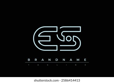 ES Technology Letter Logo Template. This tech letter logo is a graphic mark that uses letters to represent a technology company.