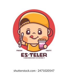 es teler diseño de mascotas de dibujos animados, bebida tradicional indonesia, para negocios culinarios y otros, logotipos de marca, pegatinas, identidades de dibujos animados, pegatinas, iconos, etc.