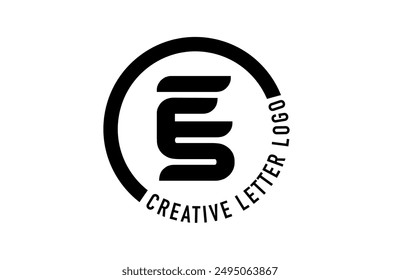 ES ES United Letter Icon Design Logo Vektorgrafik in Schwarz Minimalistisch Creative Modern Style Illustration.