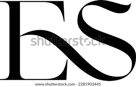 ES Vector Illustrator format logo with elegant and minimalist design featuring two letter initials. Ideal for branding, logos, and creative design projects Stock fotó © 