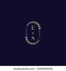 ES wedding initial logo in high quality professional design that will print well across any print media