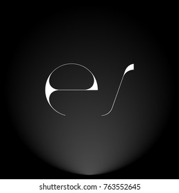 ES White thin minimalist LOGO Design with Highlight on Black Background.
