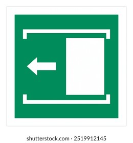 ES0018 IMO Sign Marking Res A760 18 as amended ISO 17631 2002 Door slides left to open